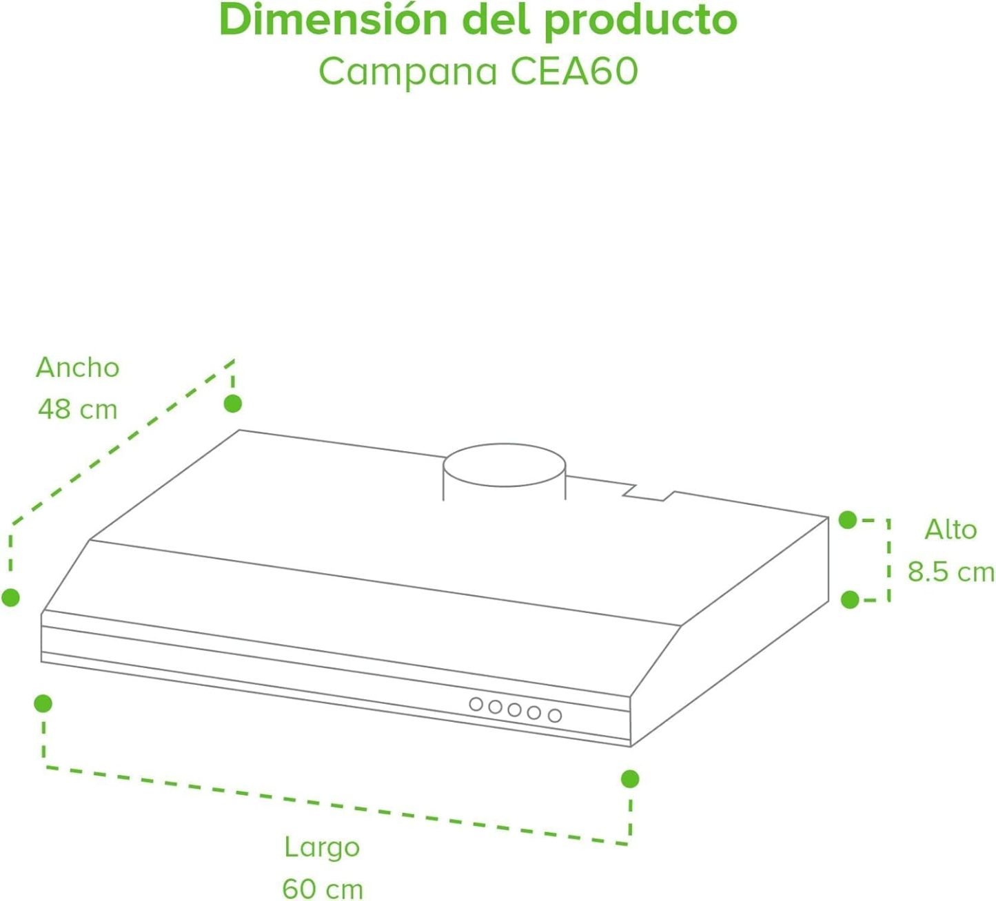 AVERA Combo Parrilla de Gas 4 Quemadores + Campana de Pared 60cm | Acero Inoxidable, Encendido Electrónico, Filtros Lavables y de Carbón, Iluminación LED, Succión de 3 Velocidades | AI4 + CEA60