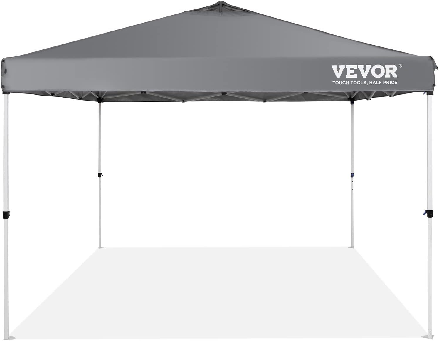 VEVOR - Tienda de campaña desplegable para toldo de 10 x 10 pies, lona recubierta de poliuretano de 250 D, con bolsa de rodillo portátil y 4 bolsas de arena, resistente al agua y protección solar para