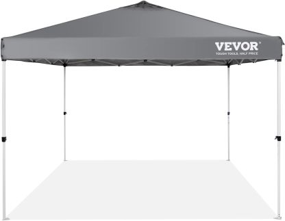 VEVOR - Tienda de campaña desplegable para toldo de 10 x 10 pies, lona recubierta de poliuretano de 250 D, con bolsa de rodillo portátil y 4 bolsas de arena, resistente al agua y protección solar para