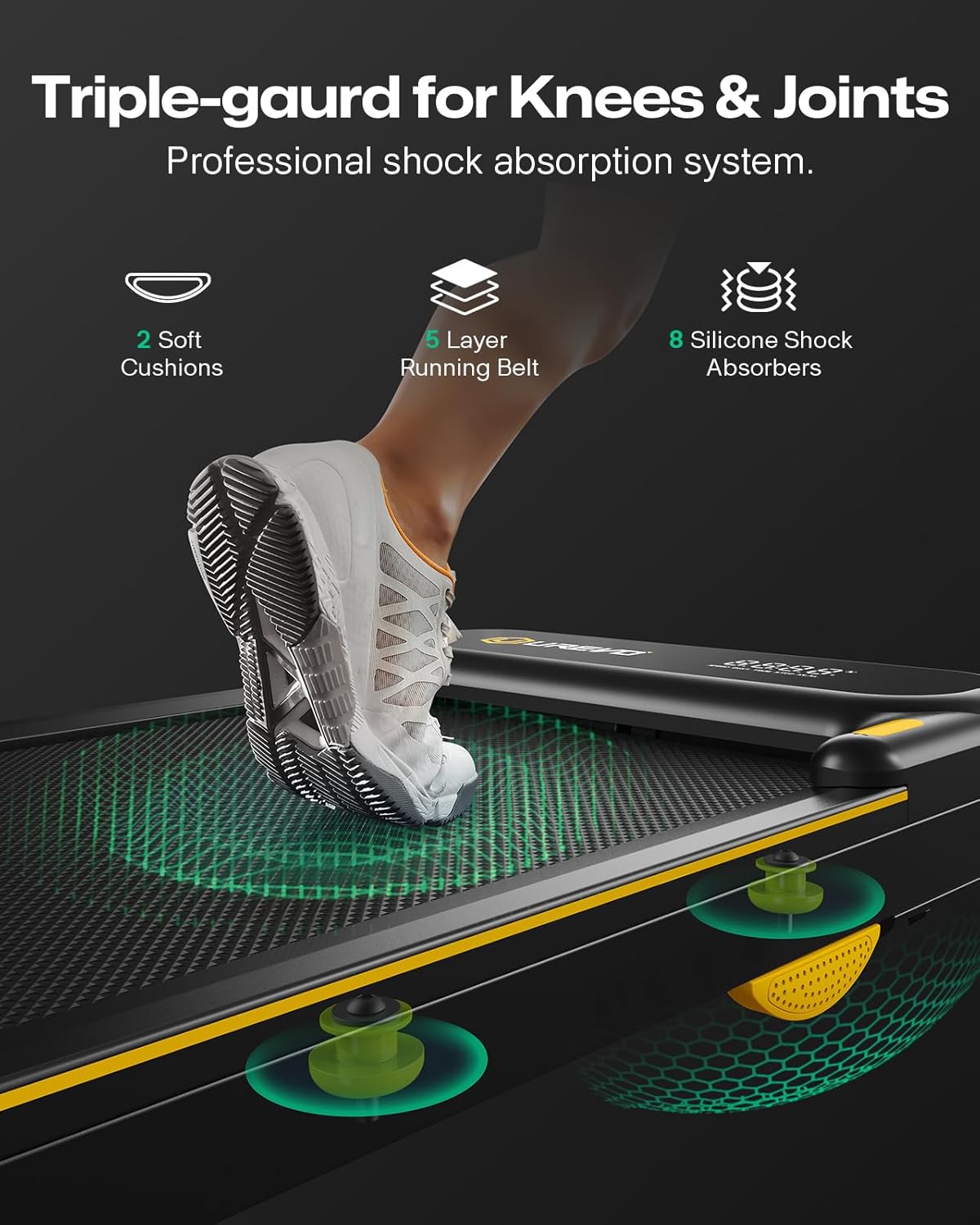 UREVO - Cinta de Correr Plegable 2 en 1 con Control Remoto, aplicación y visualización LED