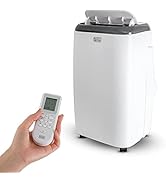 BLACK+DECKER 8.000 BTU Aire acondicionado portátil con control remoto, color blanco