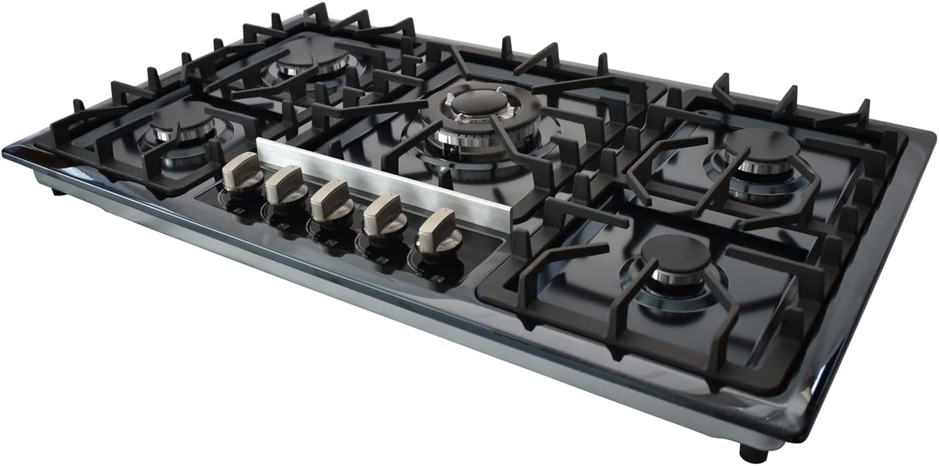 SUPRA Parrilla a Gas de 5 Quemadores Empotrable - 87 cm, Modelo 5Q-EB-87