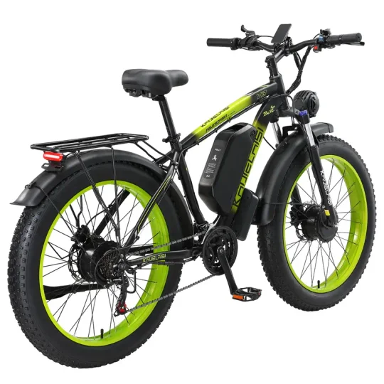 Bicicleta eléctrica de montaña KETELES 48V 23ah 1104WH Batería Doble Motor Bicicleta eléctrica de neumáticos gruesos - Todo terreno suspensión completa AWD E-Bike para adultos - Batería removible y rendimiento duradero