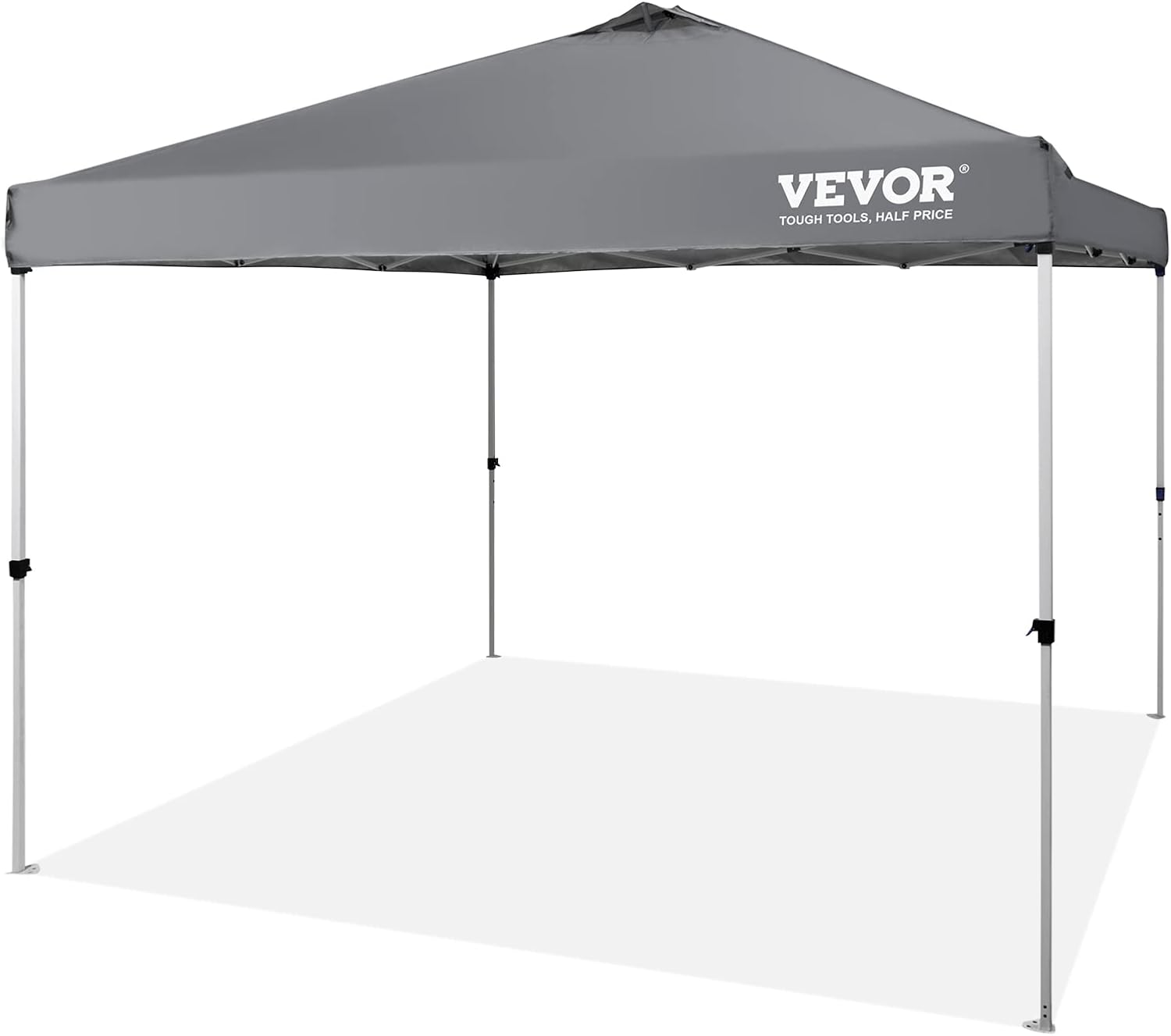 VEVOR - Tienda de campaña desplegable para toldo de 10 x 10 pies, lona recubierta de poliuretano de 250 D, con bolsa de rodillo portátil y 4 bolsas de arena, resistente al agua y protección solar para