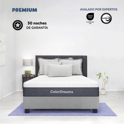 COLORDREAMS | Colchón en Caja Matrimonial Memory – 135x190x23 cm - 6 Capas de Espuma de Alta Densidad – Manijas Reforzadas – Firmeza Justa – Hipoalergénico