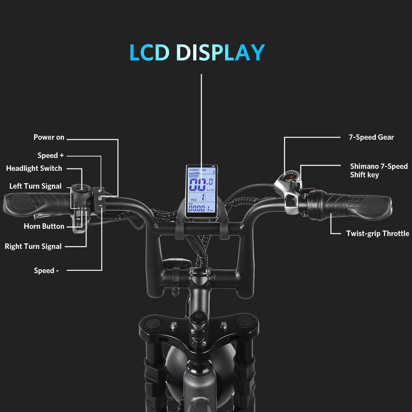 OUXI V8 - Bicicleta eléctrica para Adultos, Bicicleta de montaña eléctrica con Motor de 750 W, 48 V, 15 Ah, batería extraíble más Grande, 31 mph, 20 Pulgadas, Bicicleta E, Bicicleta Shi-Mano 7