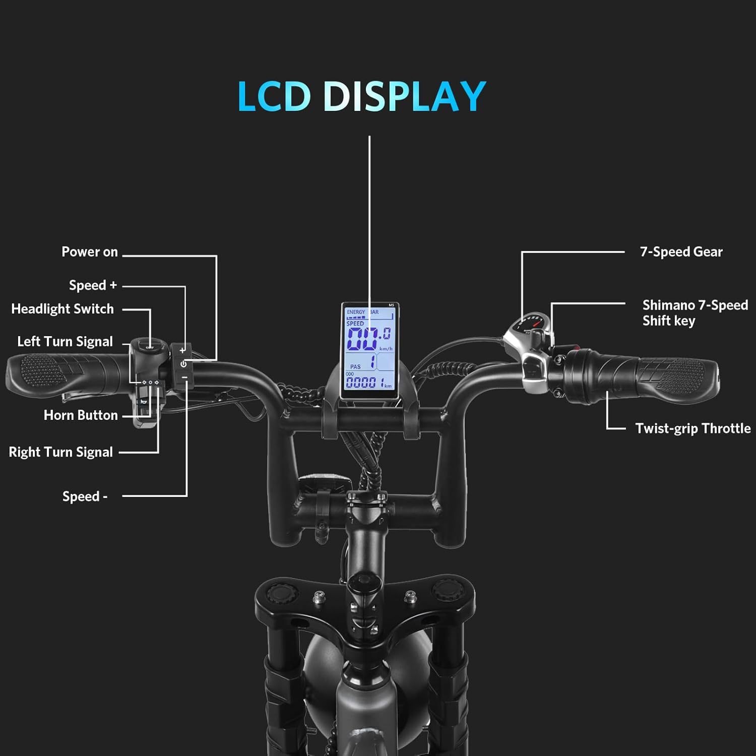 OUXI V8 - Bicicleta eléctrica para Adultos, Bicicleta de montaña eléctrica con Motor de 750 W, 48 V, 15 Ah, batería extraíble más Grande, 31 mph, 20 Pulgadas, Bicicleta E, Bicicleta Shi-Mano 7