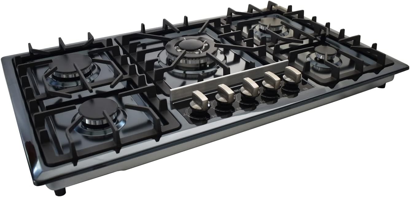 SUPRA Parrilla a Gas de 5 Quemadores Empotrable - 87 cm, Modelo 5Q-EB-87
