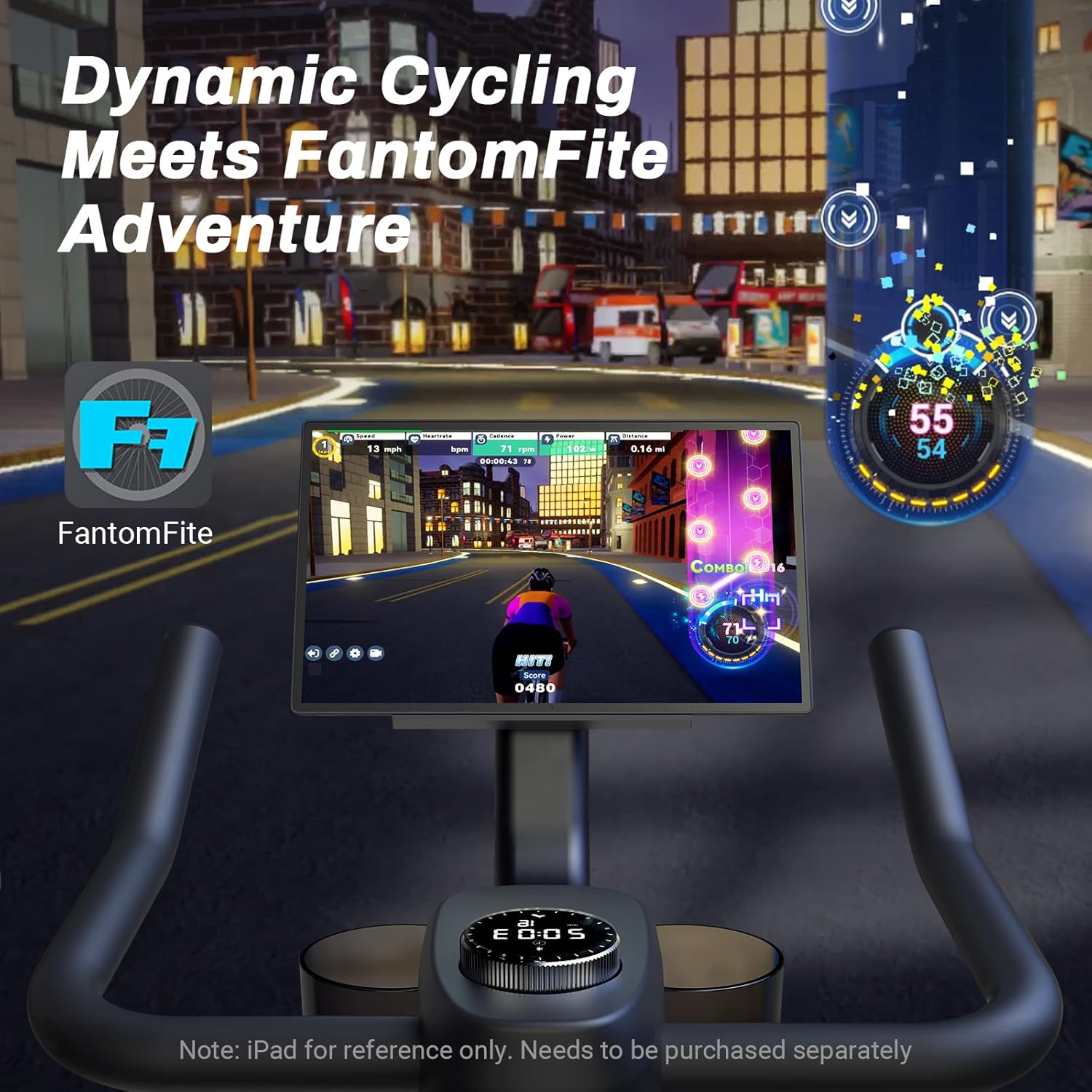 Bicicleta de ejercicio, almohadilla de freno/bicicleta estacionaria magnética con aplicación exclusiva, bicicleta de ciclismo interior de bajo ruido con capacidad de peso de 270 libras,
