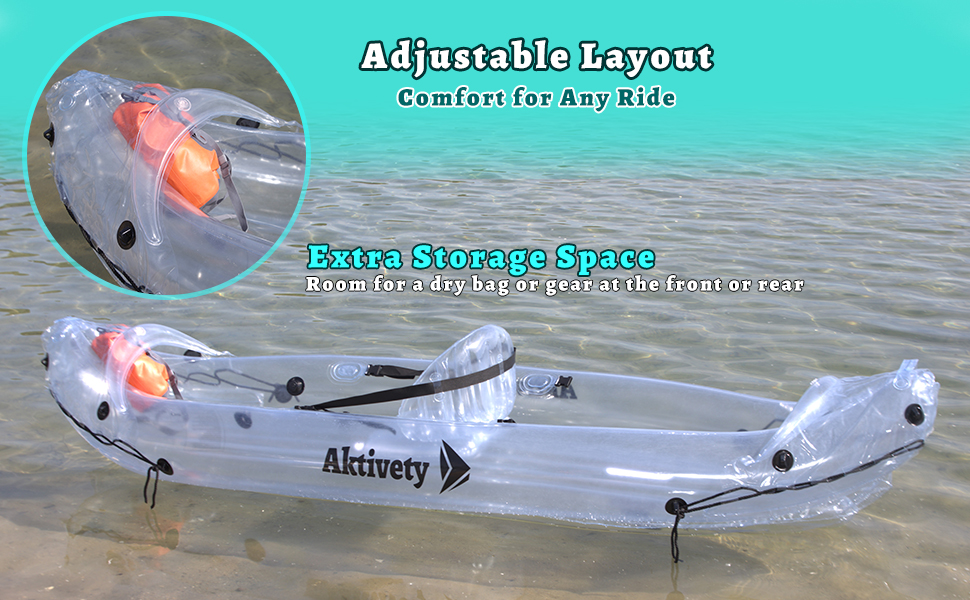 asiento ajustable cómodo espacio adicional para mochila seca o equipo delantero y trasero