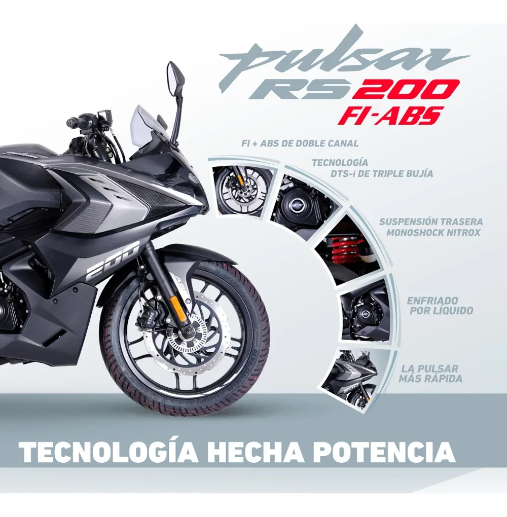 Motocicleta Bajaj Pulsar Rs 200 Blanca