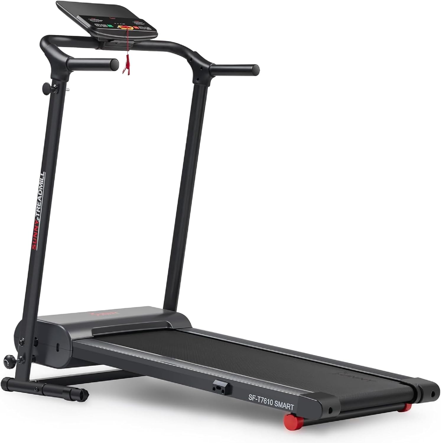 Sunny Health & Fitness Cinta de Correr Inteligente Plegable para Hacer Ejercicio, Correr, Caminar, Fácil Montaje, Monitor de Rendimiento LCD, Soporte para Dispositivo, Aplicación SunnyFit® Opcional