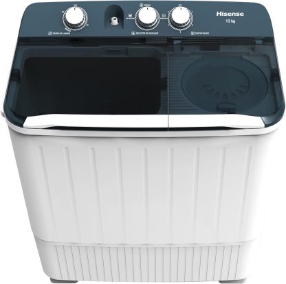 Hisense WSA1102PCN Lavadora Semiautomatica Doble Tina 11 Kg, Blanco/Gris