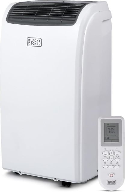 Black & Decker BTU Aire Acondicionado portátil con Mando a Distancia, Blanco, 1