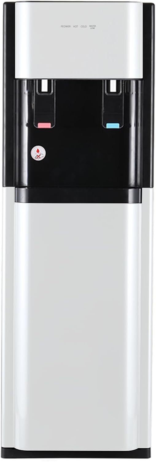 CHAGEE Despachador de Agua Garrafon Oculto 3 Ajustes de Temperatura Dispensador de Agua-Caliente Fría y Agua de la Habitación Dispensador de Agua de Acero Inoxidable para el Hogar (Blanco)