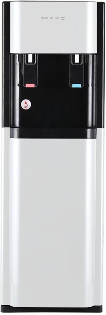 CHAGEE Despachador de Agua Garrafon Oculto 3 Ajustes de Temperatura Dispensador de Agua-Caliente Fría y Agua de la Habitación Dispensador de Agua de Acero Inoxidable para el Hogar (Blanco)
