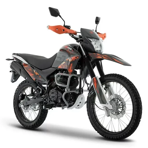 Motocicleta DM250 NEGRO NARANJA ITALIKA Doble Propósito