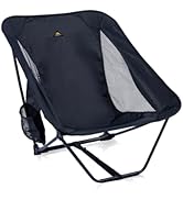 iClimb - Silla plegable compacta y ultraligera, con bolsillo lateral y bolsa de transporte (negro)