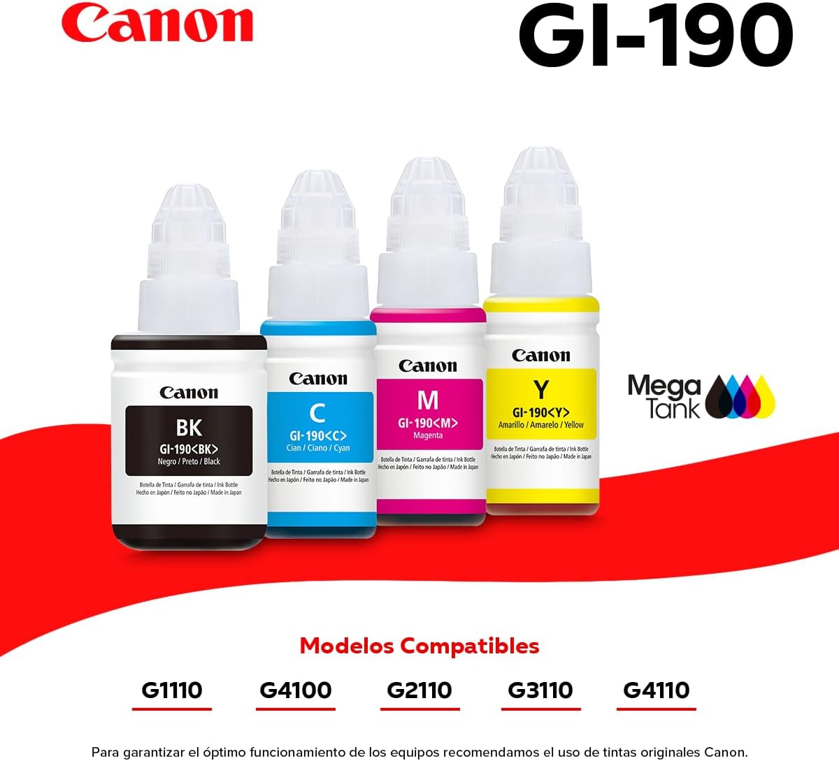 Canon Multifuncional de Inyección de Tinta Continua G3110