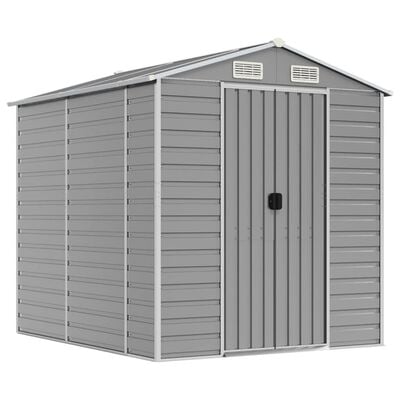 Cobertizo de jardín acero galvanizado marrón claro 191x215x198 cm