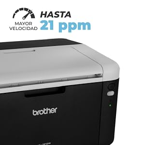 BROTHER Impresora Láser Monocromática HL-1212W,Compacta,Económica,WiFi,21 ppm,150 Hojas
