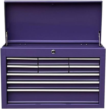 Workington Caja de herramientas portátil de metal con 9 cajones, 61 cm Caja de herramientas con 9 cajones y raíles de cajones con rodamientos de bolas, Caja organizadora de herramientas de acero 4006