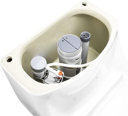 Inodoro de una Pieza para Baño, WC Escusado Color Blanco en Cerámica con Válvula de Carga y Descarga, con Asiento de Cierre Suave.