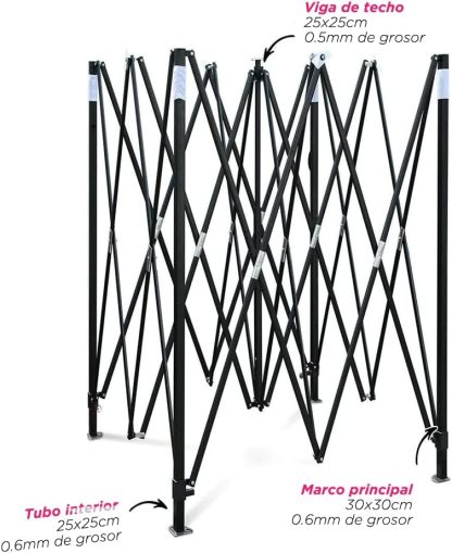 VANLIG | Carpa Toldo Plegable 2x2m | Impermeable, para Uso Temporal y Comercial | Fácil de Armar | Protección Solar UV | Ideal para Jardín, Eventos y Exterior | Color Negro