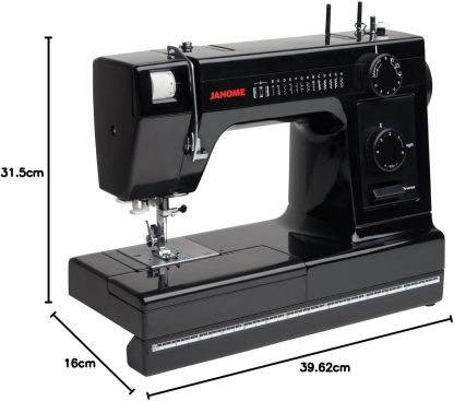 janome Máquina de Coser con Cuerpo de Aluminio Industrial HD1000 edición Negra con 14 Puntadas, Ojal de 4 Pasos, enhebrador de Agujas automático y alimentación descendiente