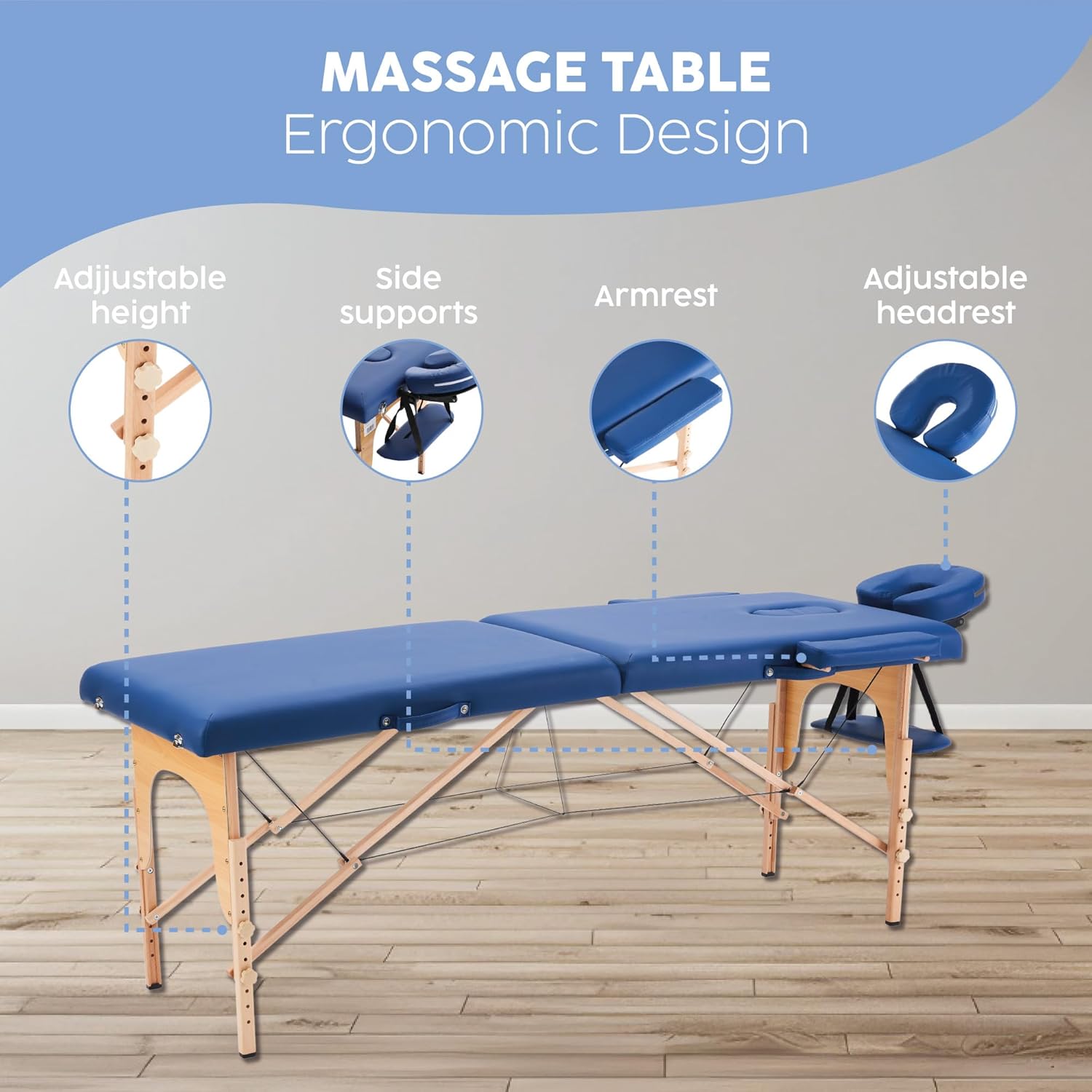 X-PROSS Cama Profesional para Tatuajes Plegable con Estuche y Altura Ajustable, Cama para SPA, Cama para Masajes Profesionales, Camilla Portátil para Fisioterapia y Quiropraxia - Negro