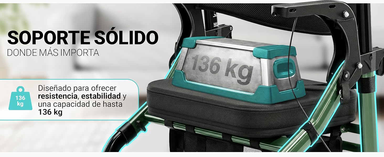 Silla de ruedas para adultos con capacidad para 136 kg