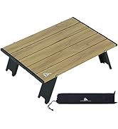 iClimb Ultraligero Compacto Mini Playa Picnic Plegable Alu. Mesa con bolsa de transporte, dos tamaños (Nature - S)