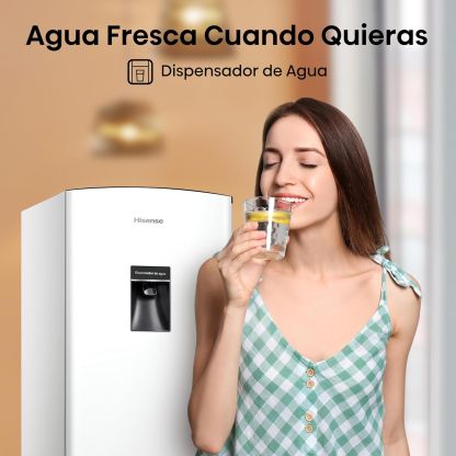 Hisense RR63D6WGX-Refrigerador Una Puerta, 6.3 pies cúbicos con Dispensador de Agua,Deshielo Semiautomático,Sello de Puerta Antibacteriano,52x54x128cm(AnchoxLargoxAlto),Gris