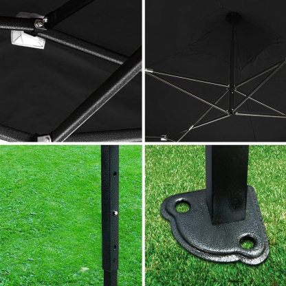 VANLIG | Carpa Toldo Plegable 2x2m | Impermeable, para Uso Temporal y Comercial | Fácil de Armar | Protección Solar UV | Ideal para Jardín, Eventos y Exterior | Color Negro
