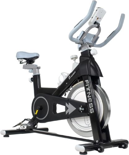 RACK & PACK Bicicleta Fija Spinning 13 Kg Pantalla LCD Soporta 180 Kg Ajuste de 5 Niveles en Asiento y Manubrio Pedales con Correas Bici Estatica Ideal para Rutina de Cardio en el Hogar Gym Gimnasio