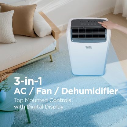 Black & Decker BTU Aire Acondicionado portátil con Mando a Distancia, Blanco, 1