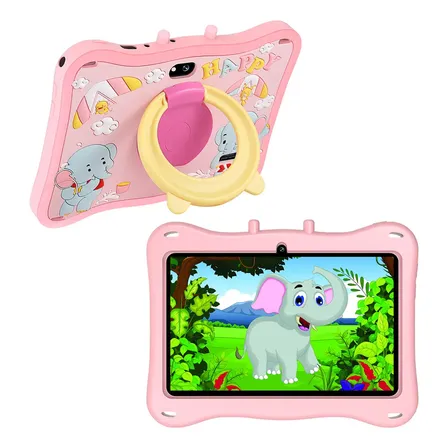 Tablet Para Niños Hancdon E13 7'' 128gb Y 6gb Ram Android 12 Wifi Gps Con Funda Espacio Niños Color Rosa