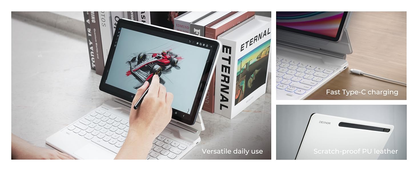 Funda para Samsung Galaxy Tab S9+ Plus/S9 FE+ Plus/S8+ Plus/S7+ Plus/S7 FE con teclado de 12.4 pulgadas