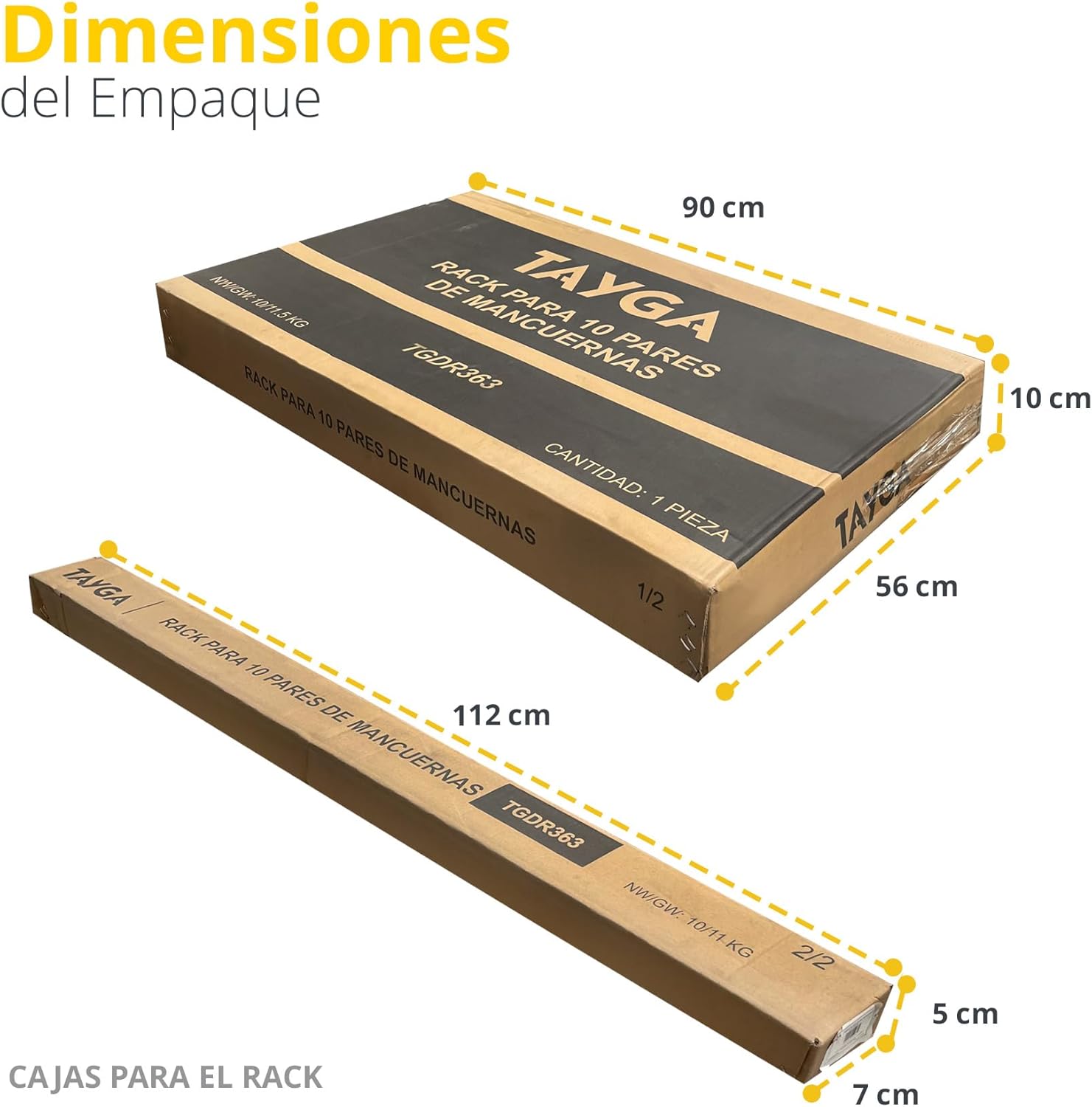 Tayga Set de Mancuernas Hexagonales 10 Pares 5-50 lb