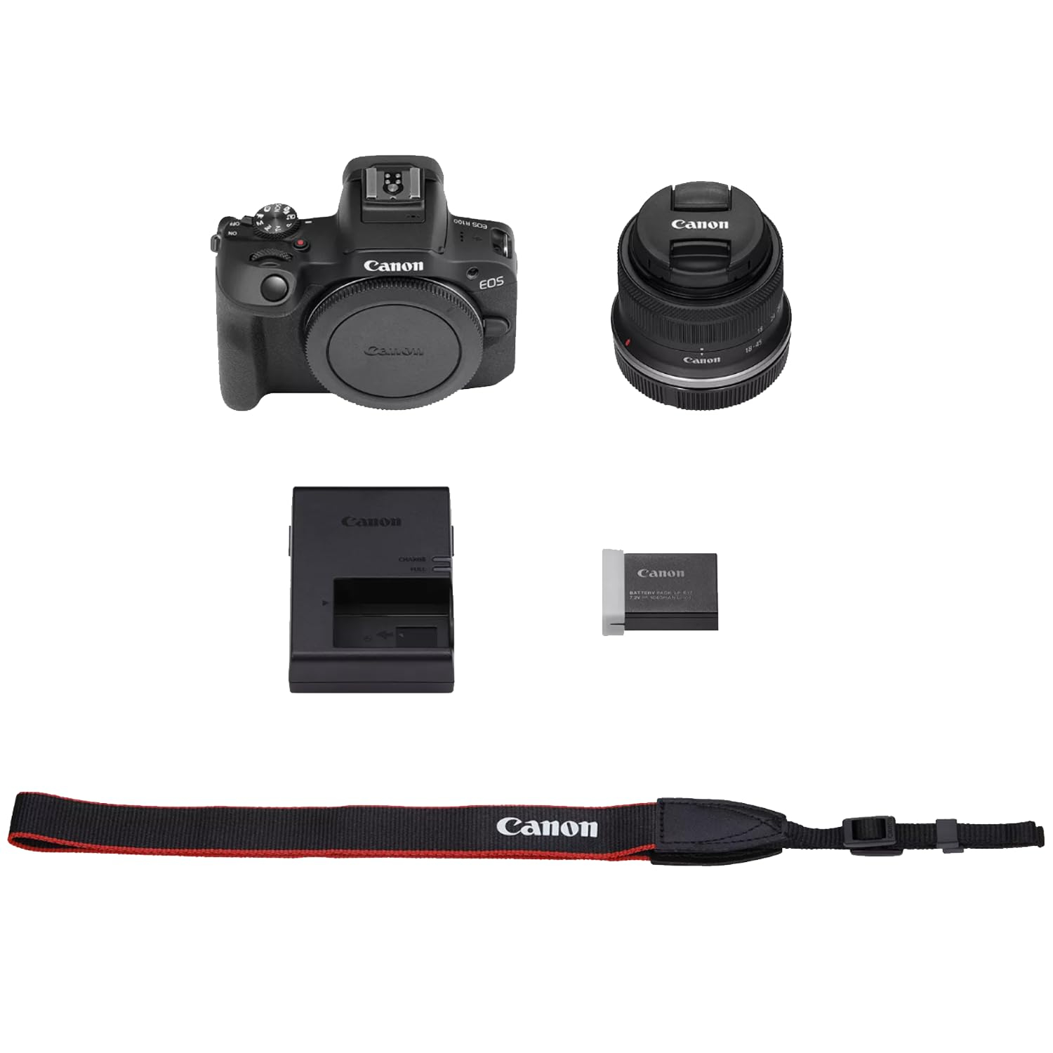 Canon EOS R100 - Kit de 2 lentes con doble zoom para cÃ¡mara RF-S de 18-45 mm + lentes RF de 75-300 mm 6052C111 paquete con kit de fotos Deco que incluye tarjeta de memoria Lexar Premium PRO Series