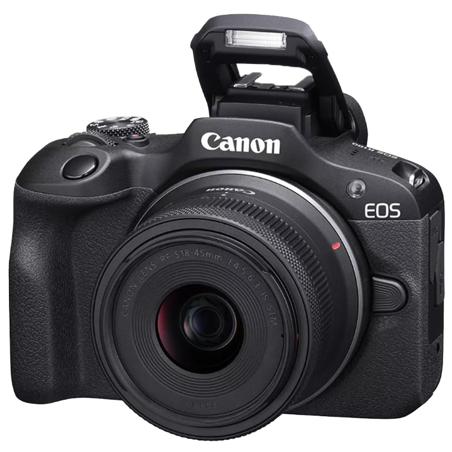 Canon EOS R100 - Kit de 2 lentes con doble zoom para cÃ¡mara RF-S de 18-45 mm + lentes RF de 75-300 mm 6052C111 paquete con kit de fotos Deco que incluye tarjeta de memoria Lexar Premium PRO Series
