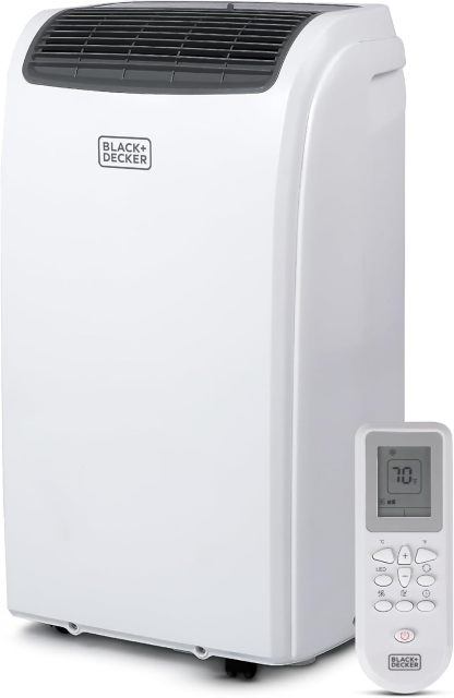 Black & Decker BTU Aire Acondicionado portátil con Mando a Distancia, Blanco, 1