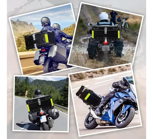 Caja Moto Top Case Aluminio Baul Con Respaldo Y Base 65l