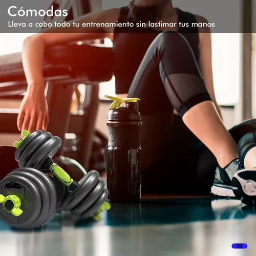 Set gym mancuernas 20kg color verde neón Black Mamut