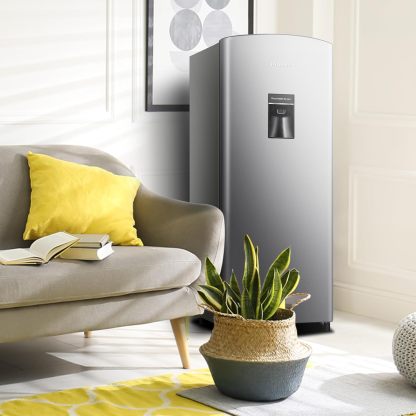 Hisense RR63D6WGX-Refrigerador Una Puerta, 6.3 pies cúbicos con Dispensador de Agua,Deshielo Semiautomático,Sello de Puerta Antibacteriano,52x54x128cm(AnchoxLargoxAlto),Gris