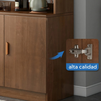 Armario De Cocina Compacto Con Gabinete Y Mostrador 80cm Color Marrón