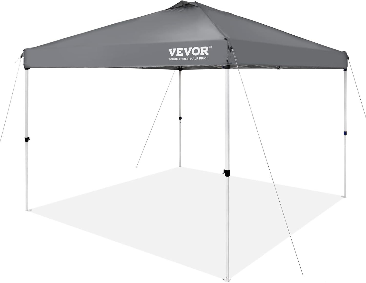 VEVOR - Tienda de campaña desplegable para toldo de 10 x 10 pies, lona recubierta de poliuretano de 250 D, con bolsa de rodillo portátil y 4 bolsas de arena, resistente al agua y protección solar para