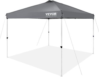 VEVOR - Tienda de campaña desplegable para toldo de 10 x 10 pies, lona recubierta de poliuretano de 250 D, con bolsa de rodillo portátil y 4 bolsas de arena, resistente al agua y protección solar para