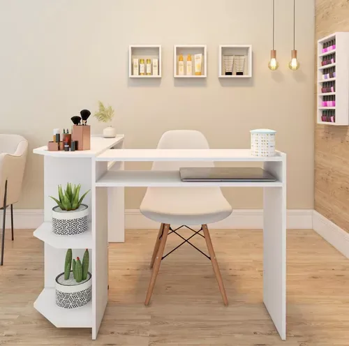 Mesa Para Uñas Manicura 3 Repisas Y Esmaltero Esteticas Spa