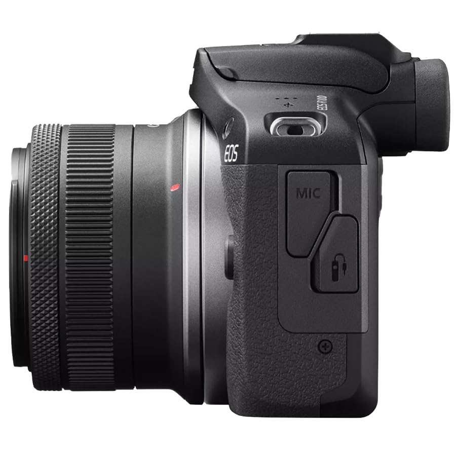 Canon EOS R100 - Kit de 2 lentes con doble zoom para cÃ¡mara RF-S de 18-45 mm + lentes RF de 75-300 mm 6052C111 paquete con kit de fotos Deco que incluye tarjeta de memoria Lexar Premium PRO Series